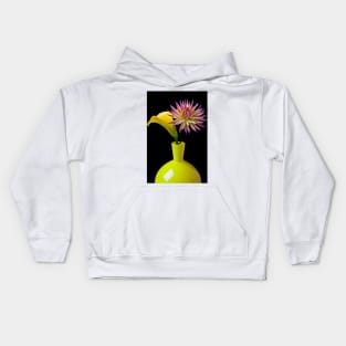 Calla Lilly and Daliha in Yellow Vase Kids Hoodie